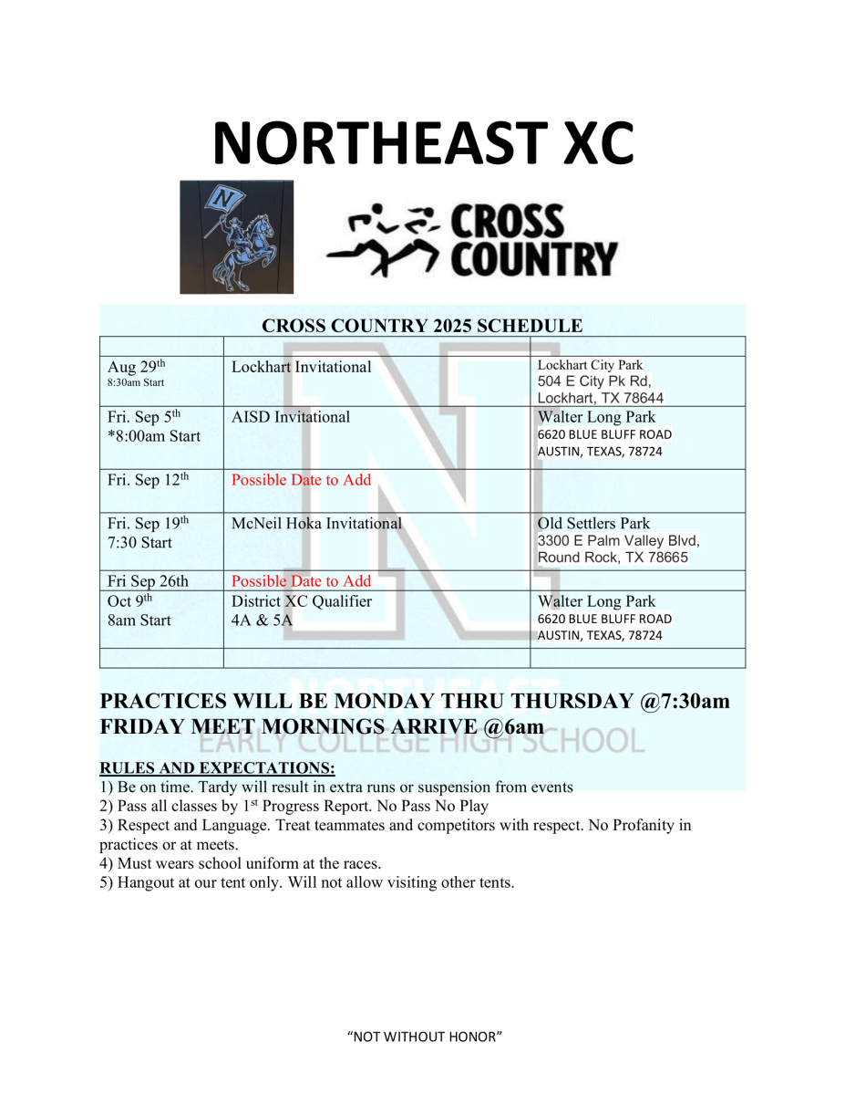 Cross Country Schedule